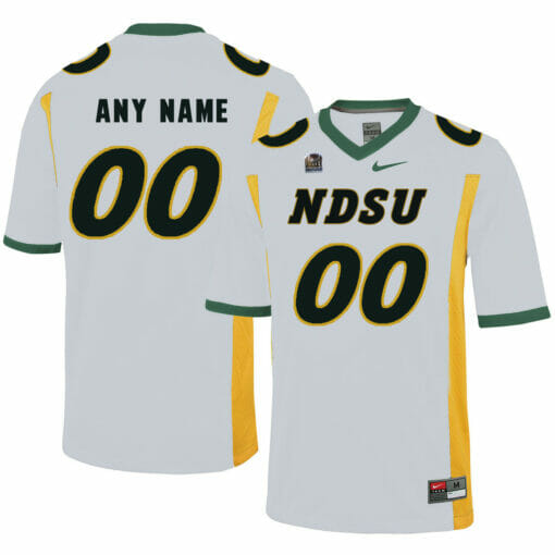 North Dakota State Bison Custom Jersey Name Number Football White
