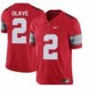 Ohio State Buckeyes #2 Chris Olave NCAA Football Red Jersey 7 Ohio State Buckeyes #2 Chris Olave NCAA Football Red Jersey