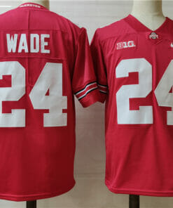 Ohio State Buckeyes #24 Wade College Football Jersey Red