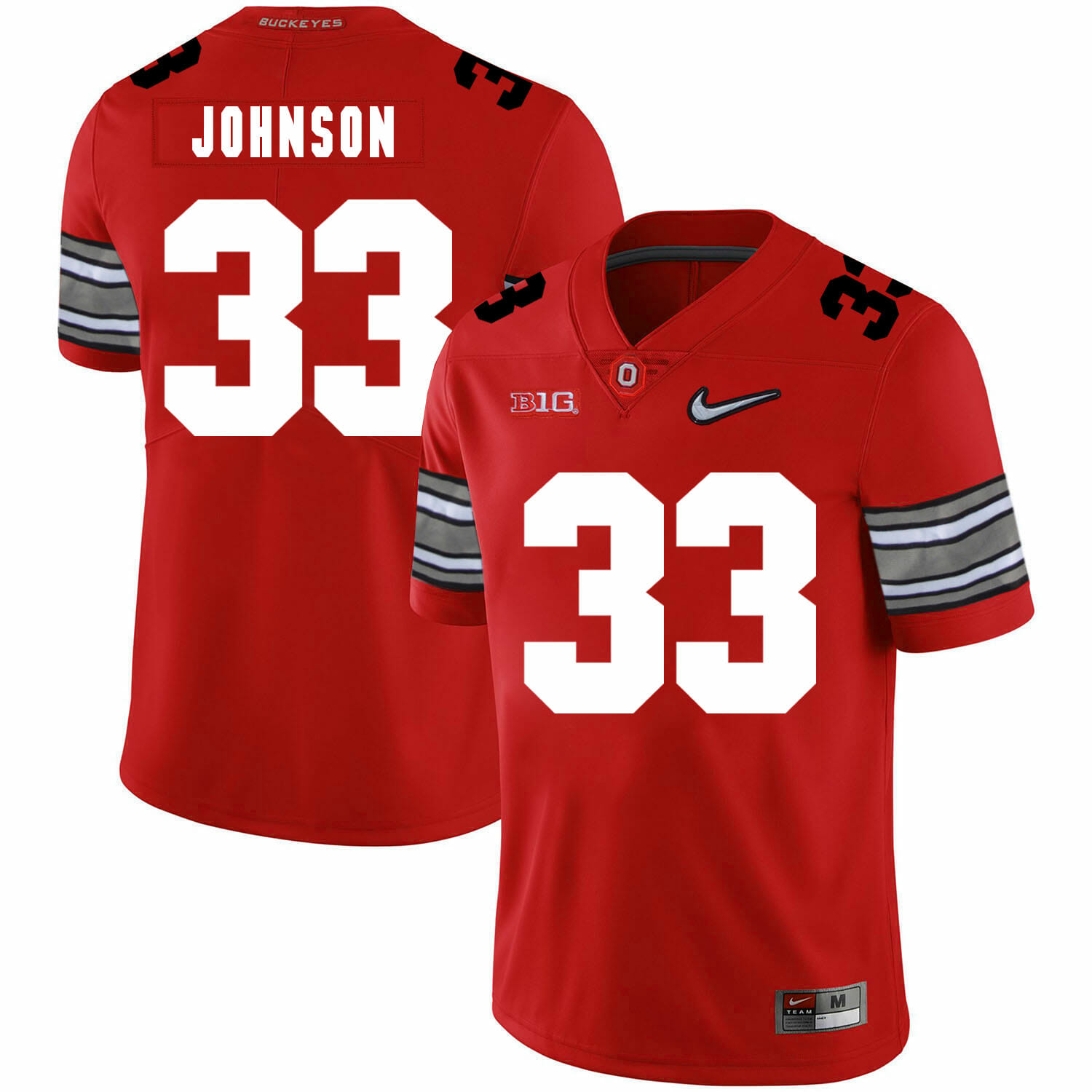 Ohio State Buckeyes #33 Pete Johnson Football Jersey Diamond Red 1 Ohio State Buckeyes #33 Pete Johnson Football Jersey Diamond Red
