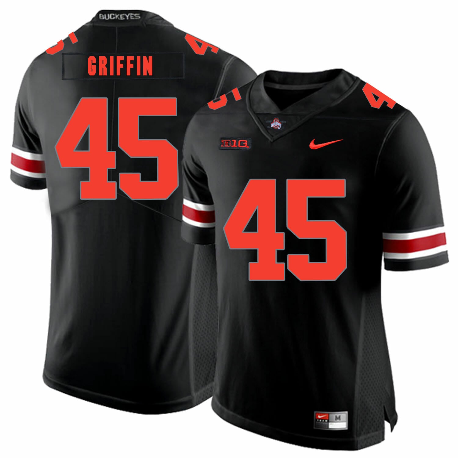 Ohio State Buckeyes #45 Archie Griffin Football Jersey Black Shadow 1 Ohio State Buckeyes #45 Archie Griffin Football Jersey Black Shadow
