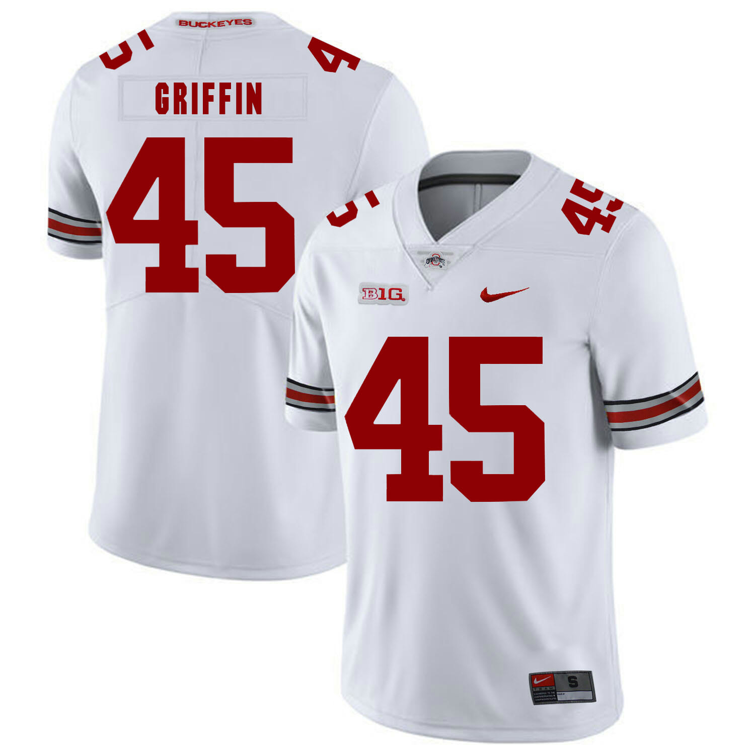 Ohio State Buckeyes #45 Archie Griffin Football Jersey White 1 Ohio State Buckeyes #45 Archie Griffin Football Jersey White