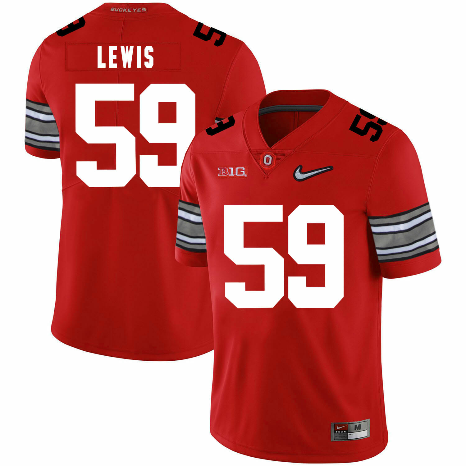 Ohio State Buckeyes #59 Tyquan Lewis Football Jersey Diamond Red 1 Ohio State Buckeyes #59 Tyquan Lewis Football Jersey Diamond Red