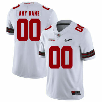 Custom Buckeyes Jersey Name and Number Football Diamond Patch White
