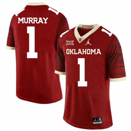 Oklahoma Sooners #1 Kyler Murray Football Jersey Chai Pattern Dark Red