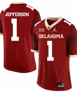 Oklahoma Sooners #1 Tony Jefferson Football Jersey Chai Pattern Dark Red