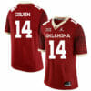 Oklahoma Sooners #14 Aaron Colvin Football Jersey Chai Pattern Dark Red