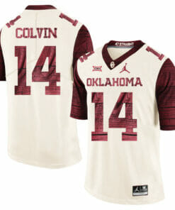 Oklahoma Sooners #14 Aaron Colvin Football Jersey Firewood Pattern White