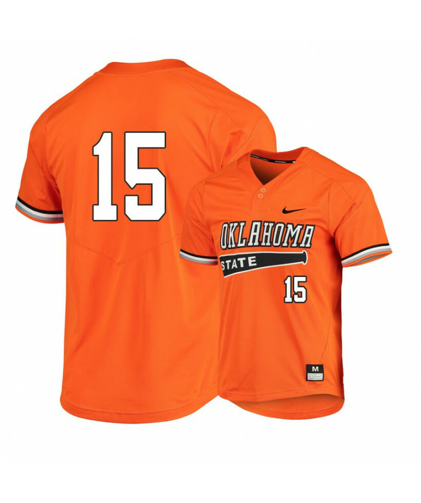 Oklahoma State Cowboys 15 Cade Cabbiness Orange Elite Baseball Jersey 1 Oklahoma State Cowboys 15 Cade Cabbiness Orange Elite Baseball Jersey
