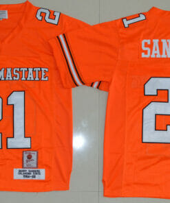 Oklahoma State Cowboys #21 Barry Sanders Football Jersey Orange and White
