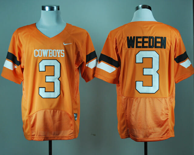 Oklahoma State Cowboys #3 Brandon Weeden NCAA Football Jersey Orange 1 Oklahoma State Cowboys #3 Brandon Weeden NCAA Football Jersey Orange