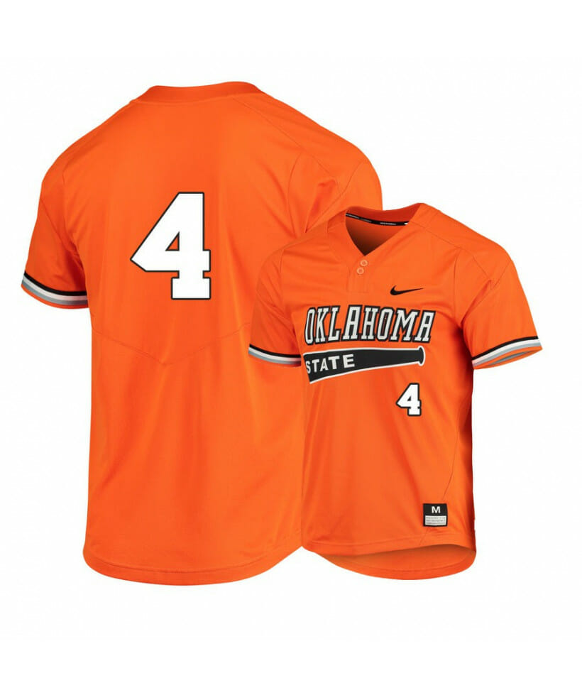 Oklahoma State Cowboys 4 Kaden Polcovich Orange Elite Baseball Jersey 1 Oklahoma State Cowboys 4 Kaden Polcovich Orange Elite Baseball Jersey