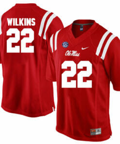 Ole Miss Rebels #22 Jordan Wilkins NCAA College Football Jersey Red