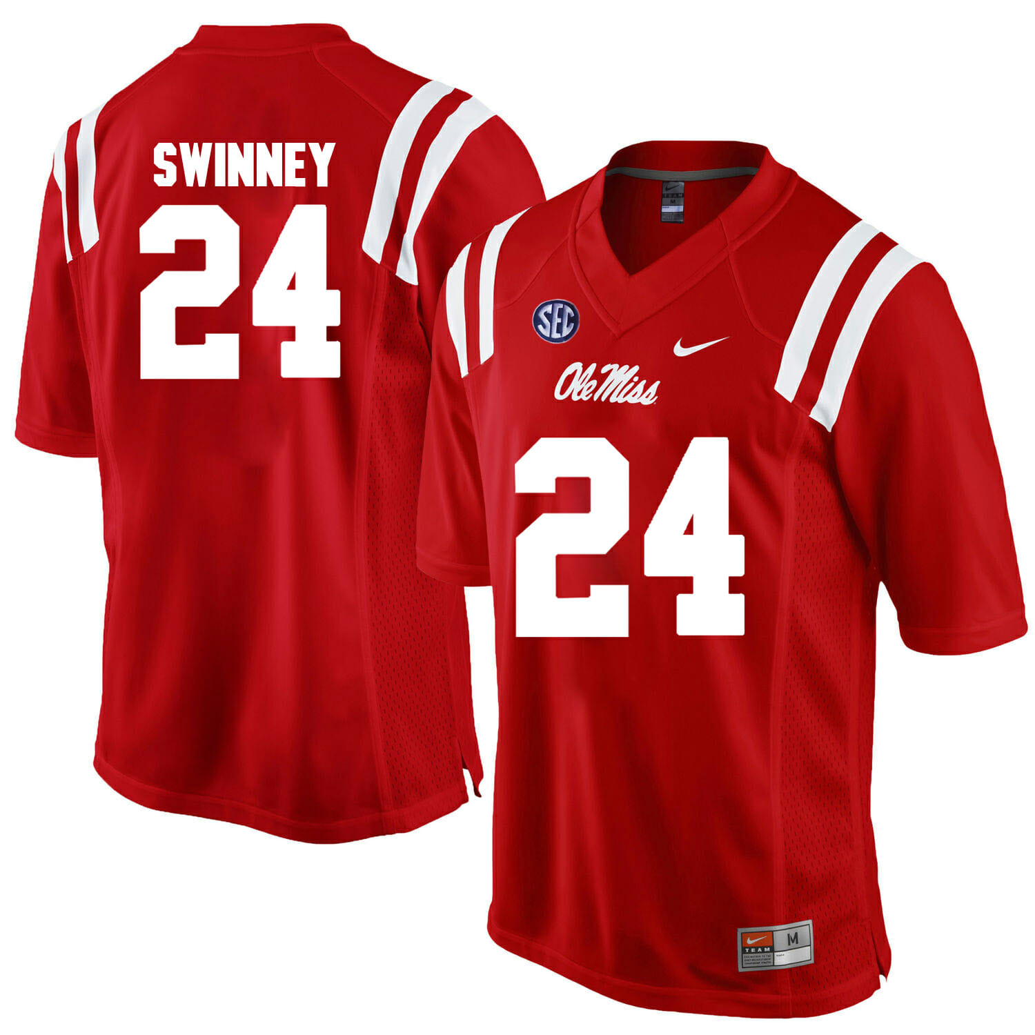 Ole Miss Rebels #24 Eric Swinney NCAA College Football Jersey Red 1 Ole Miss Rebels #24 Eric Swinney NCAA College Football Jersey Red