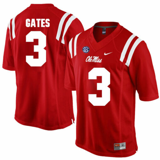 Ole Miss Rebels #3 DeMarquis Gates NCAA College Football Jersey Red