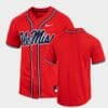 Ole Miss Rebels Custom Name Number Red College Baseball Jersey