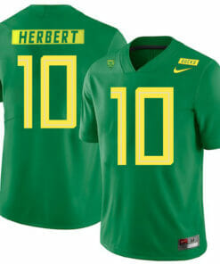 Oregon Ducks #10 Justin Herbert College Football Jersey Green