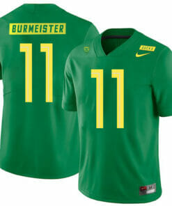 Oregon Ducks #11 Braxton Burmeister College Football Jersey Green