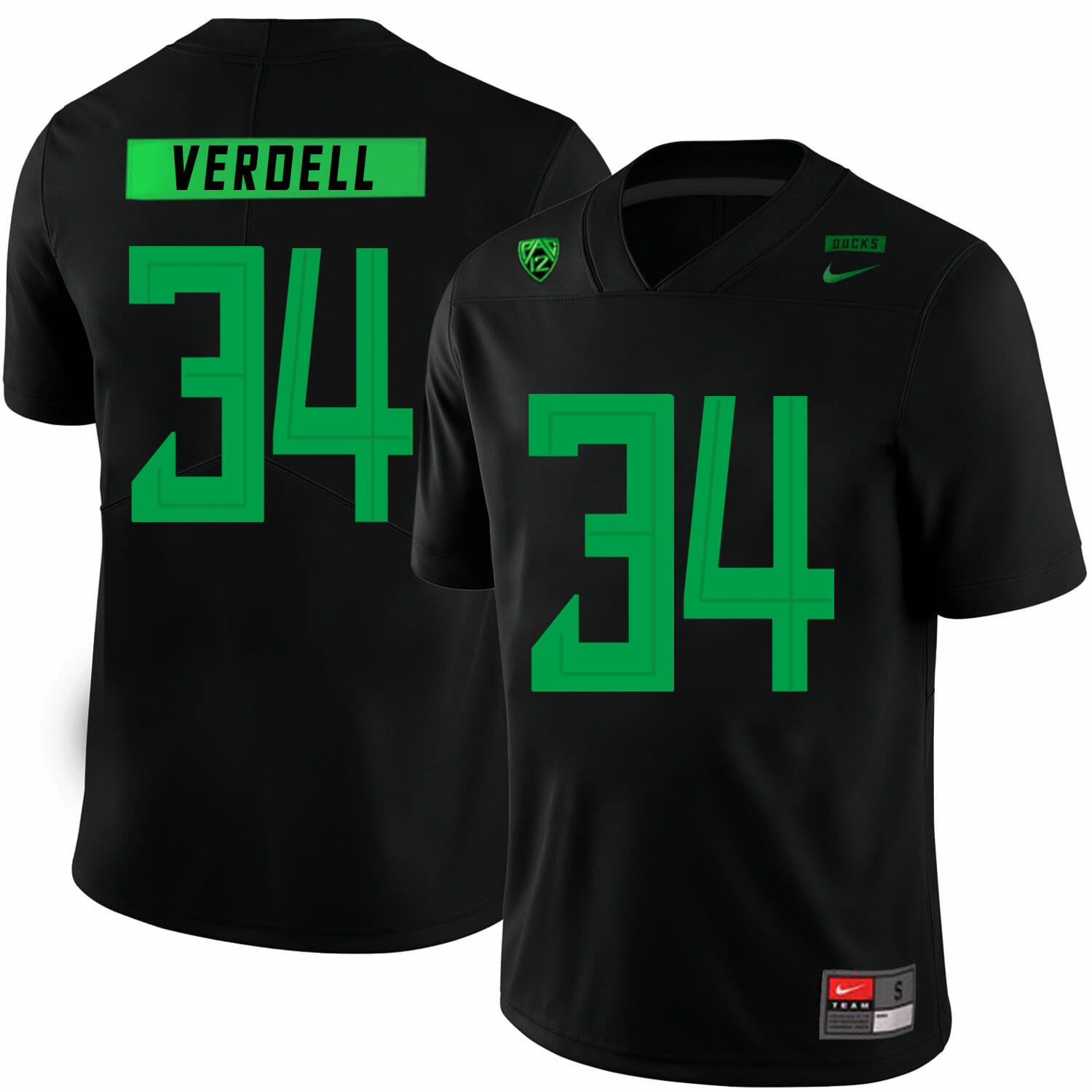 Oregon Ducks #34 CJ Verdell College Football Jersey Black 1 Oregon Ducks #34 CJ Verdell College Football Jersey Black
