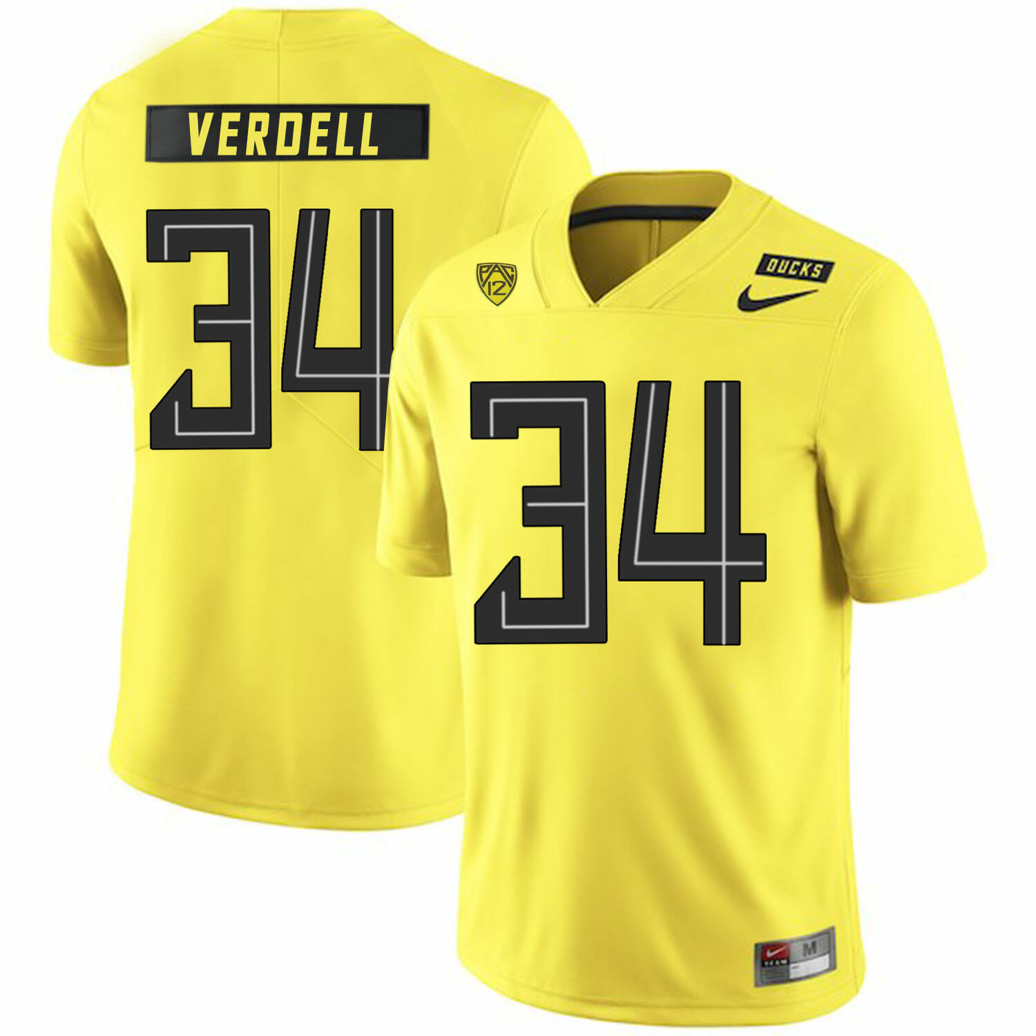 Oregon Ducks #34 CJ Verdell College Football Jersey Yellow 1 Oregon Ducks #34 CJ Verdell College Football Jersey Yellow