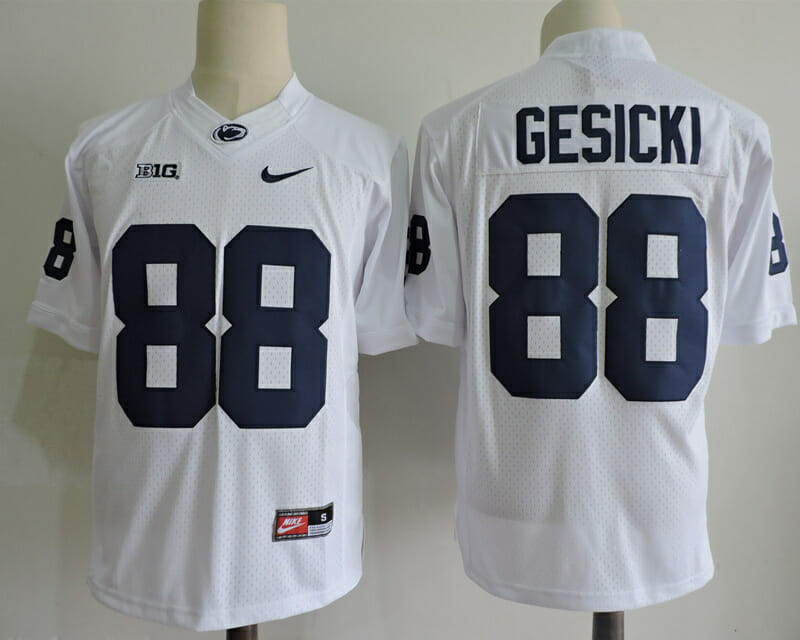 Penn State Nittany Lions #88 Mike Gesicki Football Jersey White 1 Penn State Nittany Lions #88 Mike Gesicki Football Jersey White