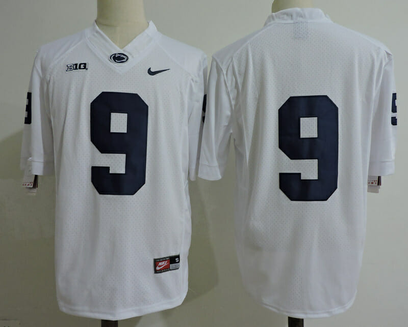 Penn State Nittany Lions #9 No Name Football Jersey White 1 Penn State Nittany Lions #9 No Name Football Jersey White