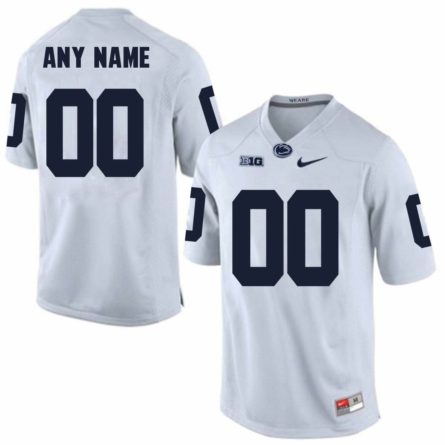 Custom Penn State Football Jersey Name Number White Big Patch 1 Custom Penn State Football Jersey Name Number White Big Patch
