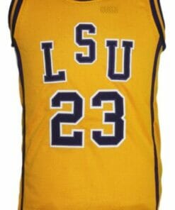 Alternative view of Pete Maravich #23 College Basketball Jersey New Sewn Yellow