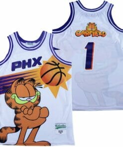 Phx #1 Garfield Movie Basketball Jersey White