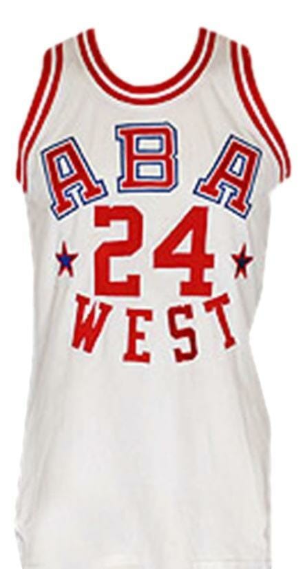 Ron Boone #24 Aba West All Star Basketball Jersey Sewn White 2 Ron Boone #24 Aba West All Star Basketball Jersey Sewn White