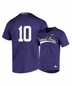 TCU Horned Frogs 10 Zach Humphreys Purple Elite Baseball Jersey