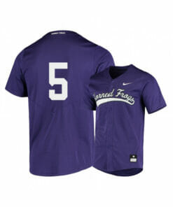 TCU Horned Frogs 5 Sam Thompson Purple Elite Baseball Jersey
