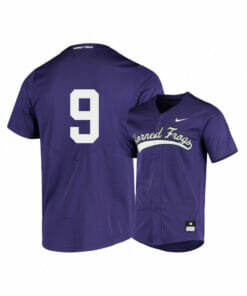 TCU Horned Frogs 9 Conner Shepherd Purple Elite Baseball Jersey