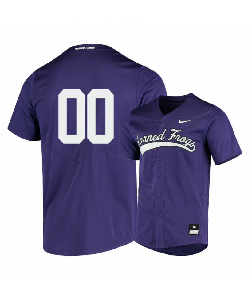 TCU Horned Frogs Purple Elite Custom Name Number Baseball Jersey 1 TCU Horned Frogs Purple Elite Custom Name Number Baseball Jersey