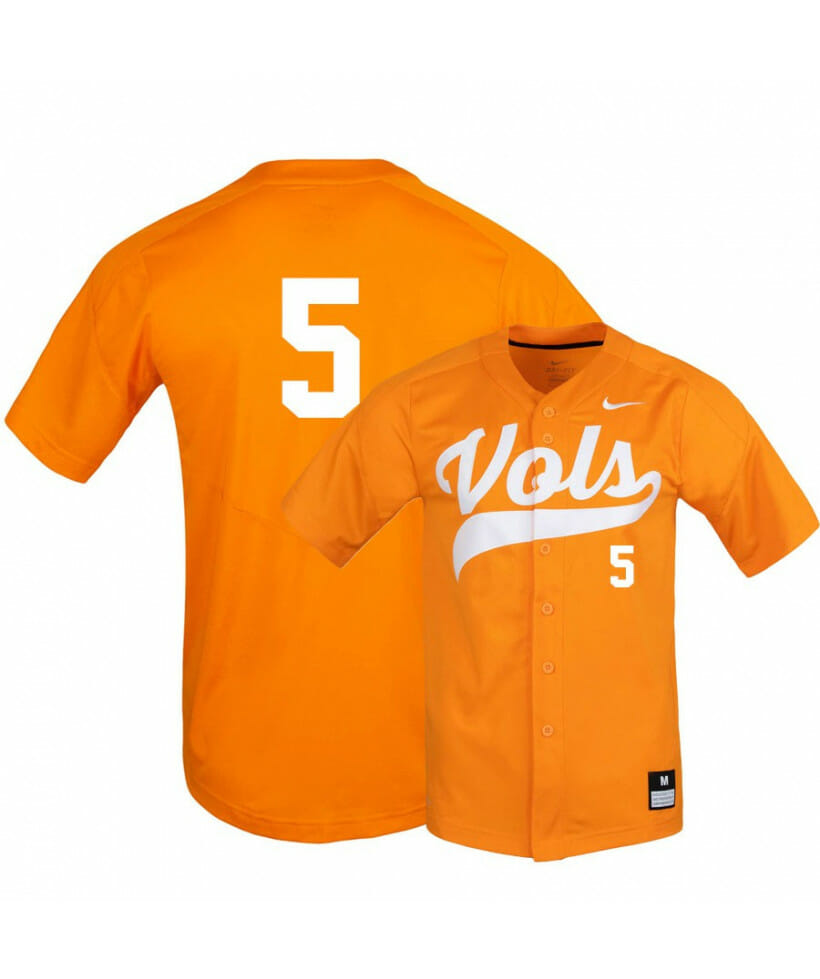 Tennessee Volunteers 5 Zach Daniels Elite Orange Baseball Jersey 1 Tennessee Volunteers 5 Zach Daniels Elite Orange Baseball Jersey