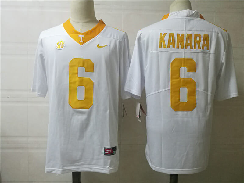 Tennessee Volunteers #6 Alvin Kamara College Football Jersey White 1 Tennessee Volunteers #6 Alvin Kamara College Football Jersey White