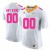 Tennessee Volunteers Custom Jersey Name Number College Football White Pink