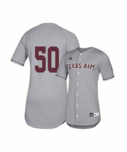 Texas A and M Aggies 50 Will Frizzell Gray College Baseball Jersey