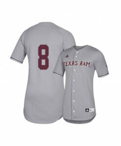 Texas A and M Aggies 8 Logan Sartori Gray College Baseball Jersey