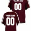 Custom Texas A&M Football Jersey Name Number College Crimson