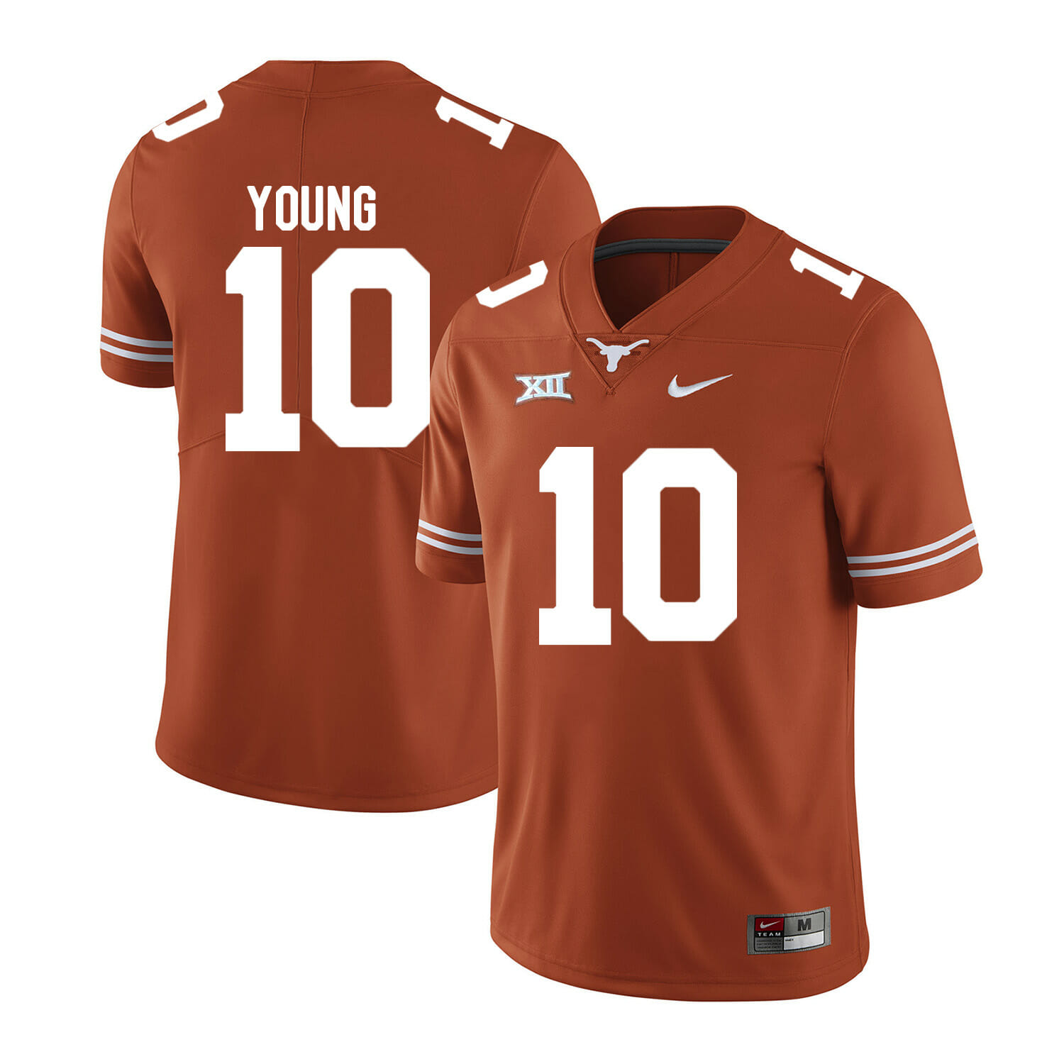 Texas Longhorns #10 Vince Young College Football Jersey Orange XII Patch 1 Texas Longhorns #10 Vince Young College Football Jersey Orange XII Patch