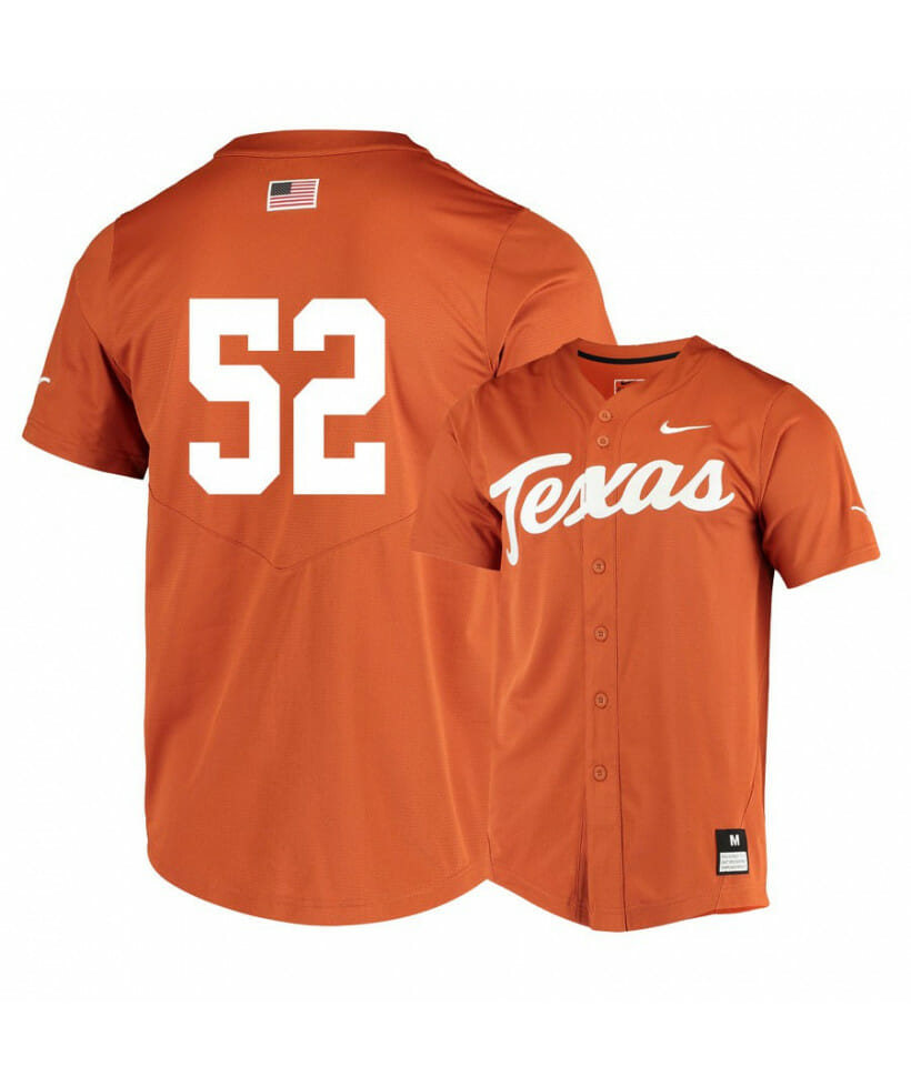 Texas Longhorns 52 Zach Zubia Elite Orange College Baseball Jersey 1 Texas Longhorns 52 Zach Zubia Elite Orange College Baseball Jersey
