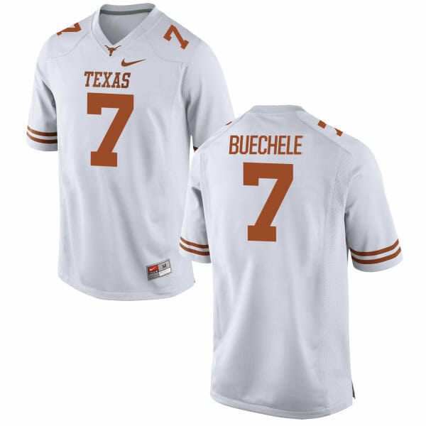 Texas Longhorns #7 Shane Buechele College Football Jersey White 1 Texas Longhorns #7 Shane Buechele College Football Jersey White