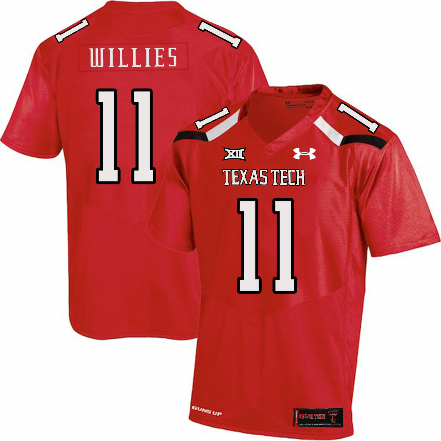 Texas Tech #11 Derrick Willies NCAA College Football Jersey Red 1 Texas Tech #11 Derrick Willies NCAA College Football Jersey Red
