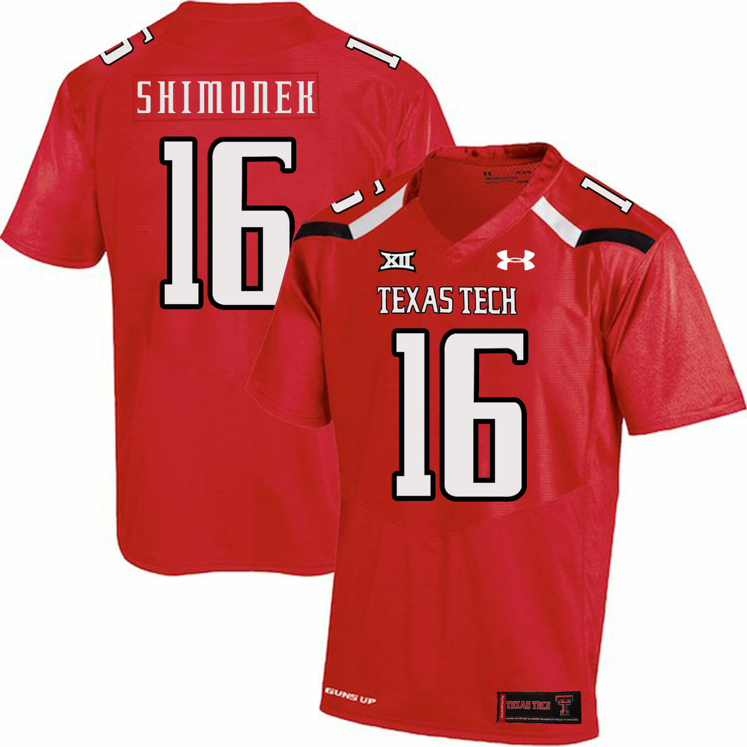 Texas Tech #16 Nic Shimonek NCAA College Football Jersey Red 1 Texas Tech #16 Nic Shimonek NCAA College Football Jersey Red