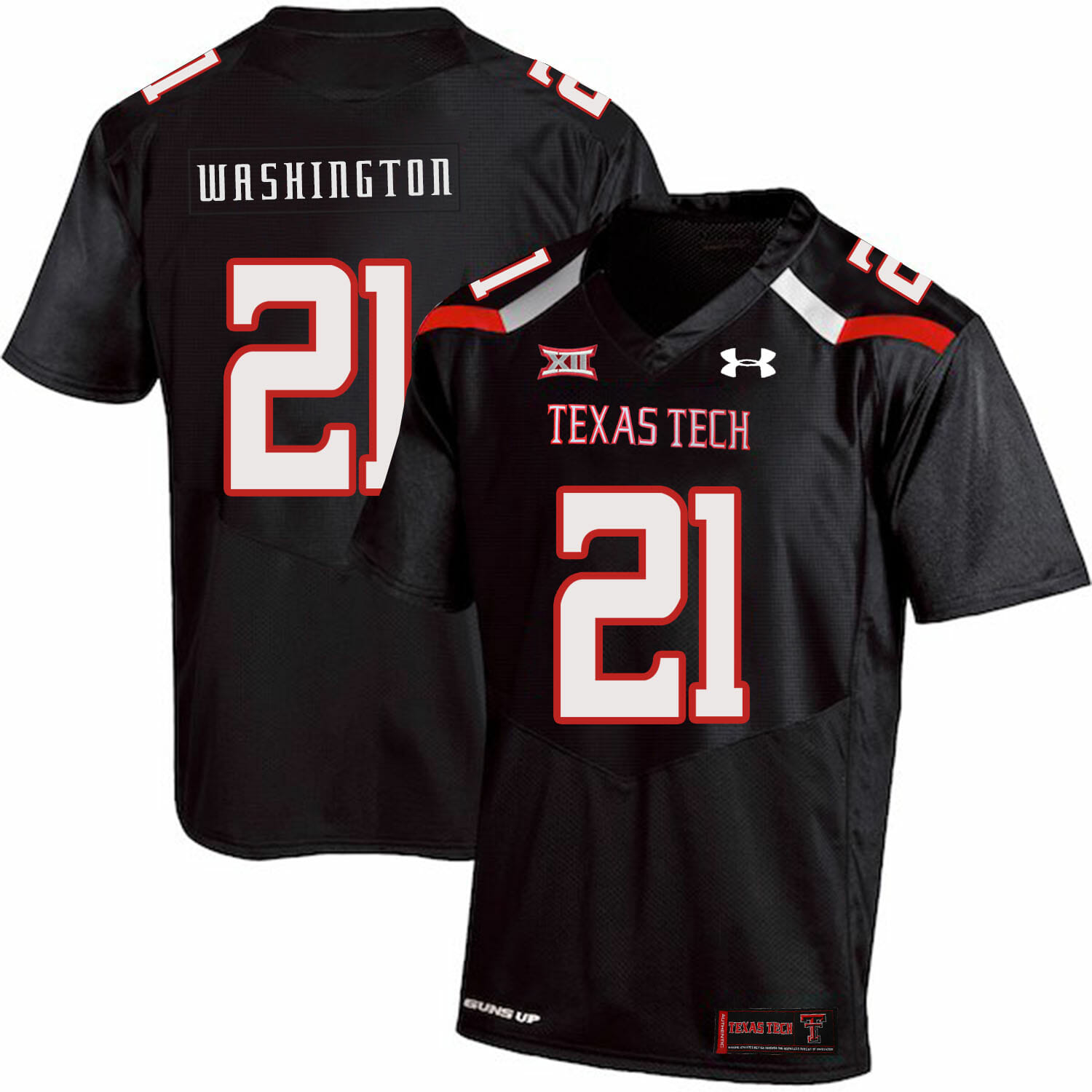 Texas Tech #21 DeAndre Washington NCAA College Football Jersey Black 1 Texas Tech #21 DeAndre Washington NCAA College Football Jersey Black