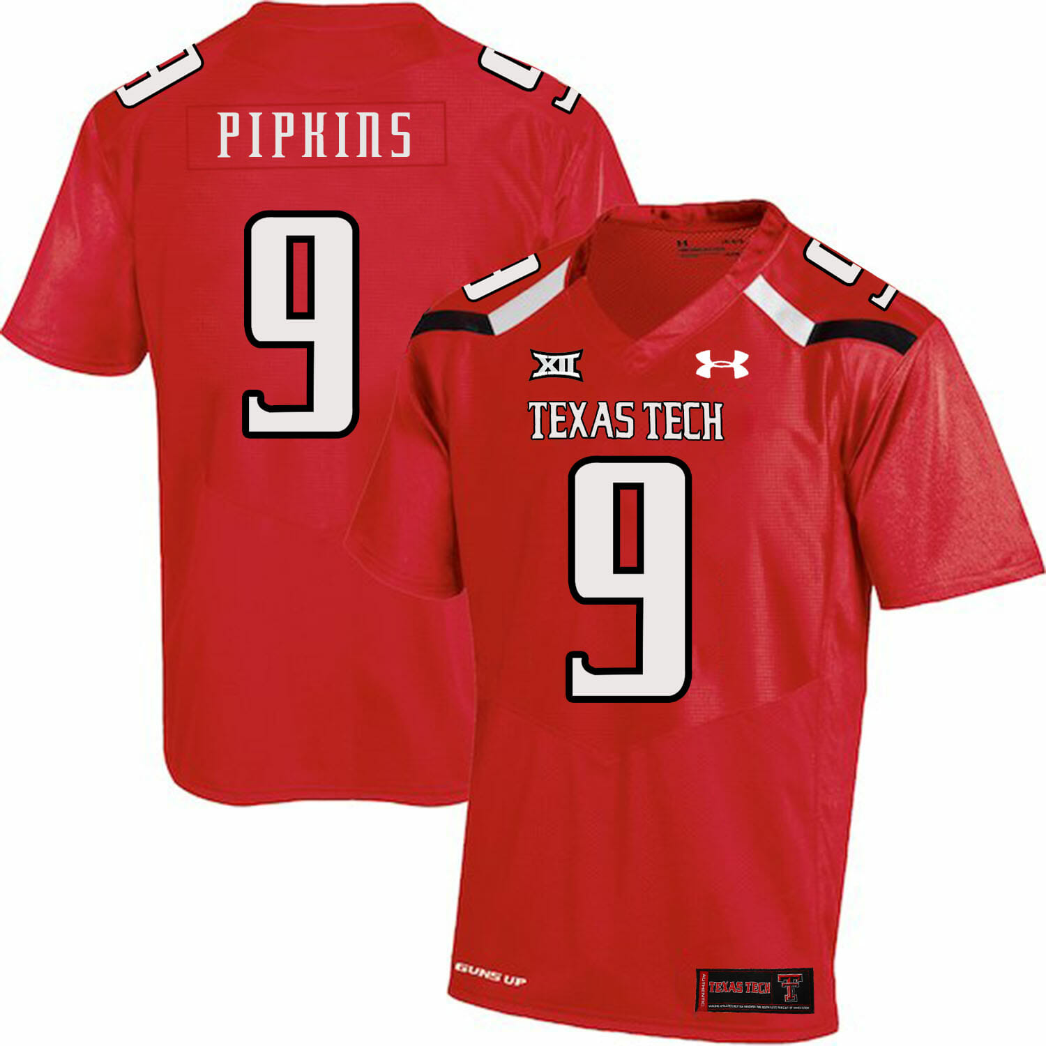 Texas Tech #9 Ondre Pipkins NCAA College Football Jersey Red 1 Texas Tech #9 Ondre Pipkins NCAA College Football Jersey Red
