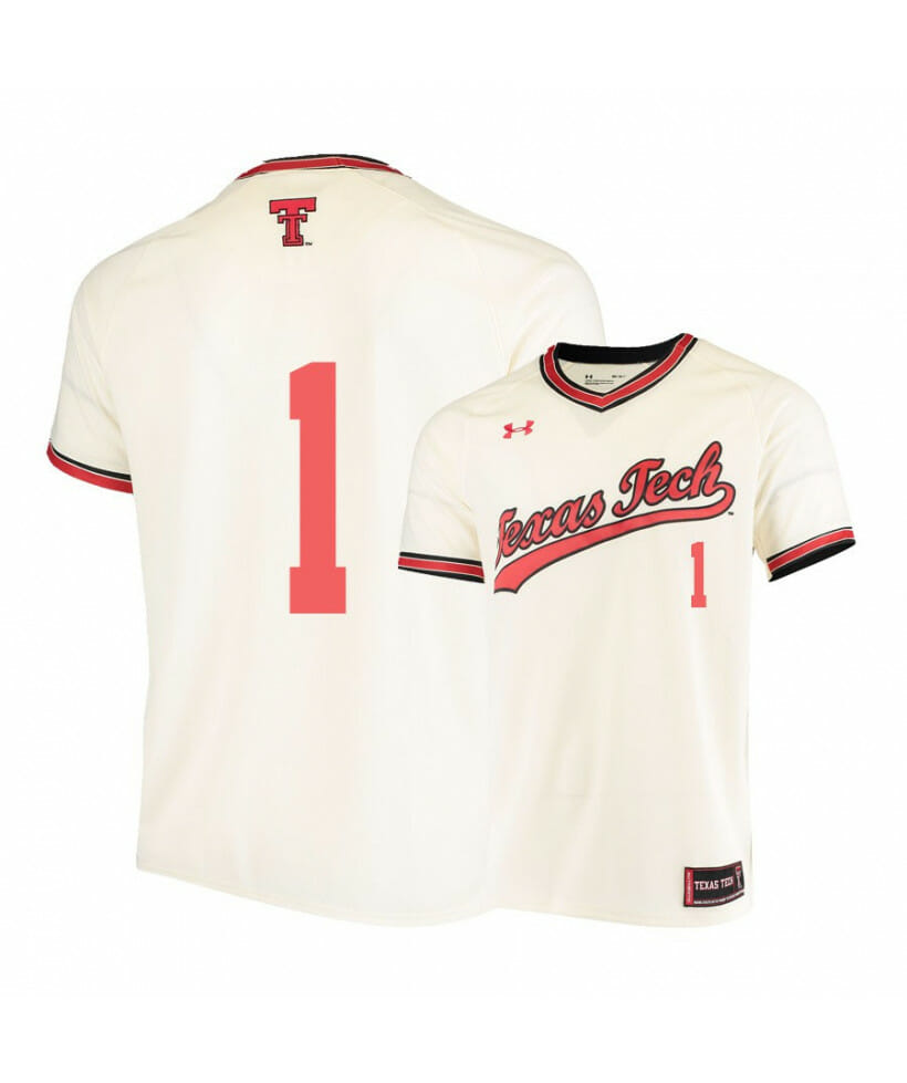 Texas Tech Red Raiders 1 Dillon Carter Cream College Baseball Jersey 1 Texas Tech Red Raiders 1 Dillon Carter Cream College Baseball Jersey