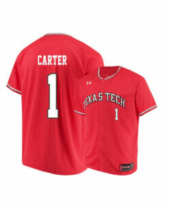 Texas Tech Red Raiders 1 Dillon Carter Red College Baseball Jersey