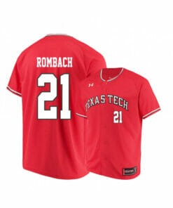Texas Tech Red Raiders 21 Nate Rombach Red College Baseball Jersey